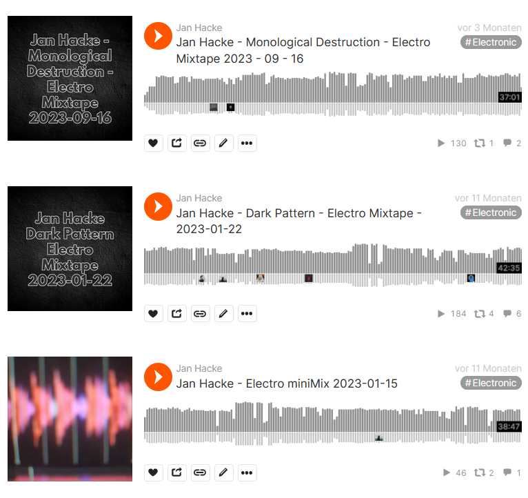 Screenshot von Soundcloud Jan Hacke-Electromixe-2023